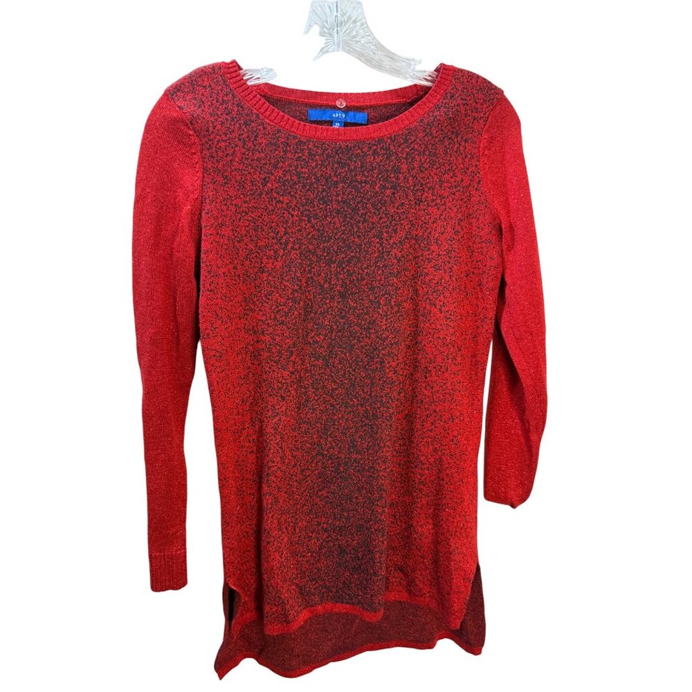 Red & Black Knit Sweater‎ Tunic By Apt. 9  XS